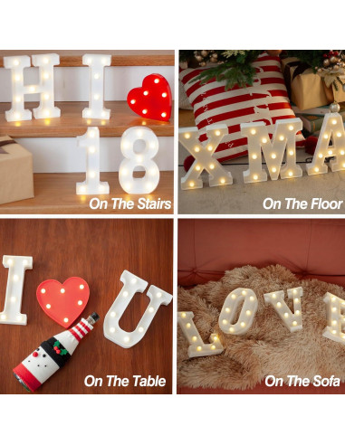 Letras LED Blancas SKYPHAROS 22.5 cm para Decoración