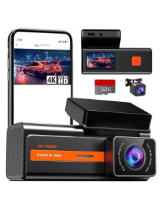 Cámara de tablero Veement S80 4K+1080P con WiFi y G-Sensor