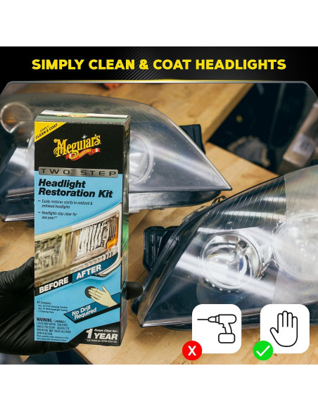 Kit de Restauración de Faros Meguiar's G2970 - 2 Pasos, 363g