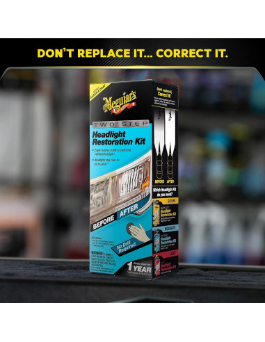 Kit de Restauración de Faros Meguiar's G2970 - 2 Pasos, 363g
