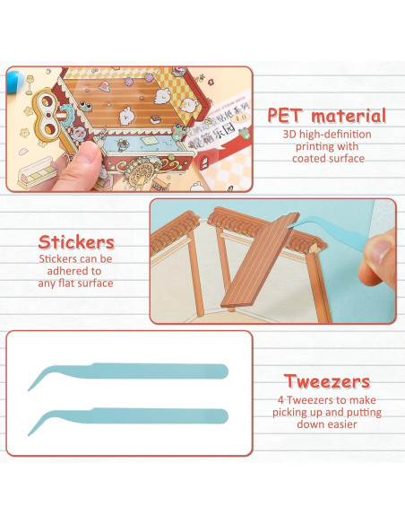 Set de 8 Pegatinas 3D Reutilizables STUIPIUL para Decoración Set de 8 Pegatinas 3D Reutilizables STUIPIUL para Decoración