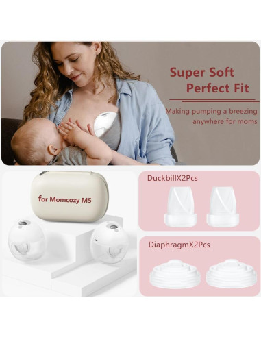 4 Piezas Repuesto Extractor de Leche Momcozy M5 Silicona