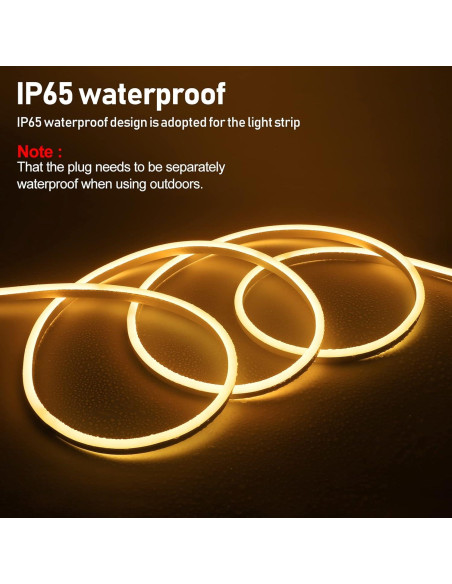 Tira de Luz LED Neón FORT 10M Blanca Cálida Impermeable 110V