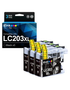Cartucho de Tinta Negra E-Z Ink Pro LC203XL Compatible Brother - 3 Unidades