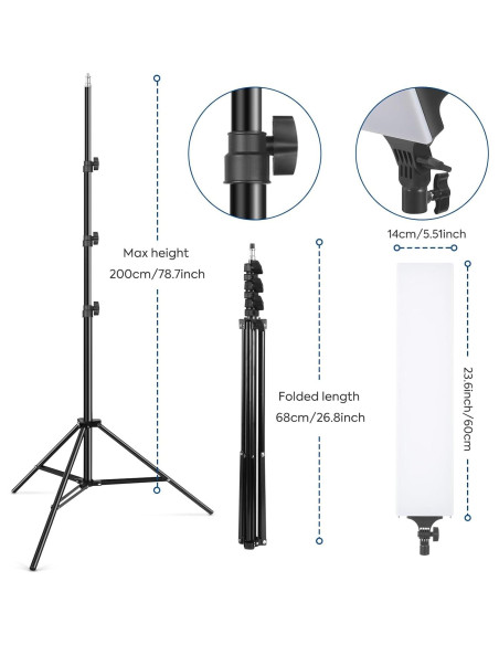 Kit de Iluminación LED SEDGEWIN 2 Piezas 36W 2500-7500K