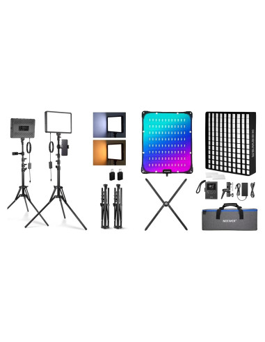 Kit de Iluminación LED Neewer BP300 con Soportes 150cm y Luz RGB
