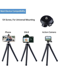 Soporte trípode flexible Fugetek FT-428 para cámara y teléfono 2