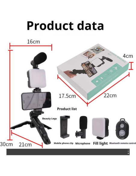 Kit de Luz de Relleno LED LiangLL con Micrófono y Trípode