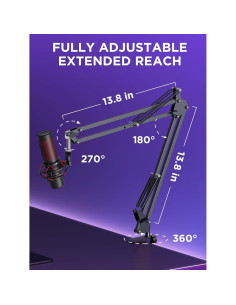 Soporte de Micrófono InnoGear Brazo Ajustable 360 con Filtro Pop 2