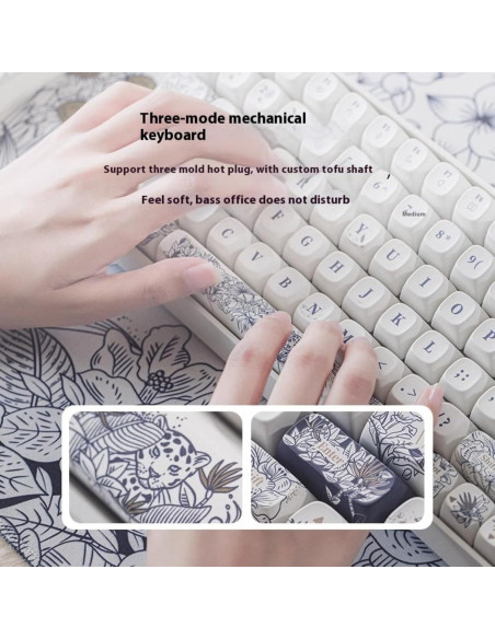 Conjunto Teclado Mecánico Inalámbrico Lofree 100 Teclas PBT