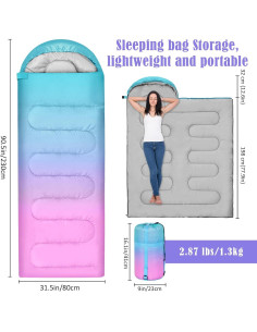 Saco de dormir AuSletie 3 estaciones impermeable 228.6x80cm 2