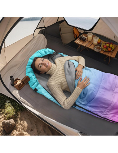 Saco de dormir AuSletie 3 estaciones impermeable 228.6x80cm