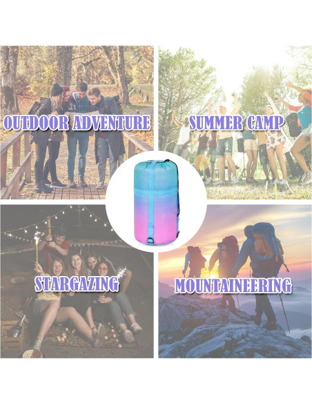 Saco de dormir AuSletie 3 estaciones impermeable 228.6x80cm