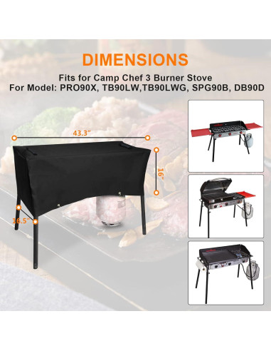 Cubierta Impermeable para Estufa de 3 Quemadores Grisun 110cm