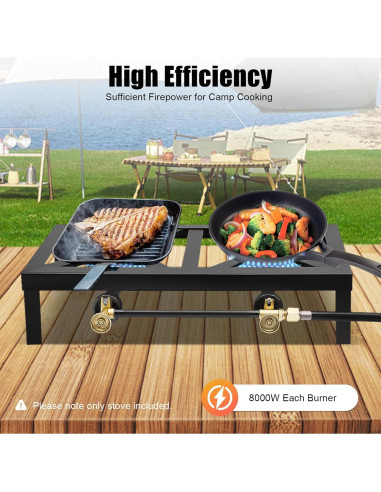 Cocina de Gas Doble Portátil Haedspup 8000W para Camping