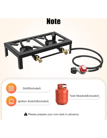 Cocina de Gas Doble Portátil Haedspup 8000W para Camping