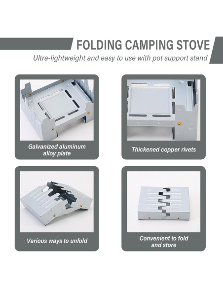 Estufa de Emergencia Plegable Jeorywoet 9.6x7.5 cm para Camping