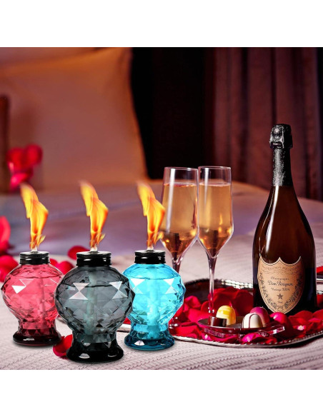 Tewei 4 Antorchas de Vidrio para Exterior 16 cm - Citronela