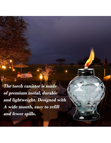 Tewei 4 Antorchas de Vidrio para Exterior 16 cm - Citronela