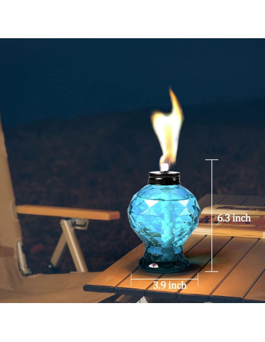 Tewei 4 Antorchas de Vidrio para Exterior 16 cm - Citronela