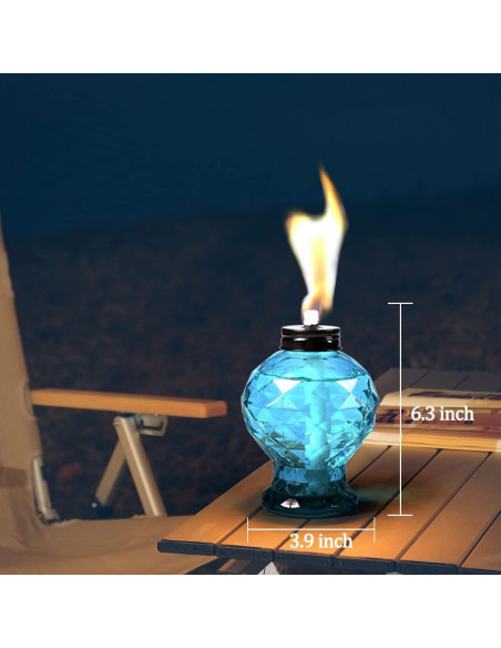 Tewei 4 Antorchas de Vidrio para Exterior 16 cm - Citronela