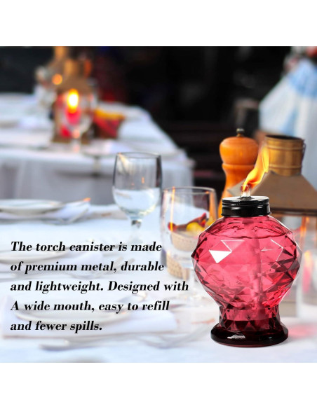 Tewei 4 Antorchas de Vidrio para Exterior 16 cm - Citronela