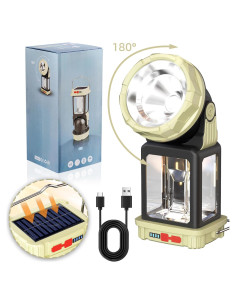 Lámpara de Camping Solar HOMY HM-CA, Carga Dual USB-C y Solar