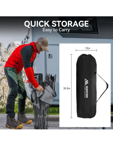 Silla de Camping Doble Reclinable HUSKFIRM con Reposapiés