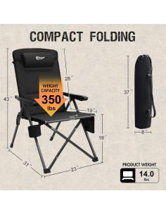 Silla de Camping Reclinable Portal FC-356 con Soporte Lumbar 2