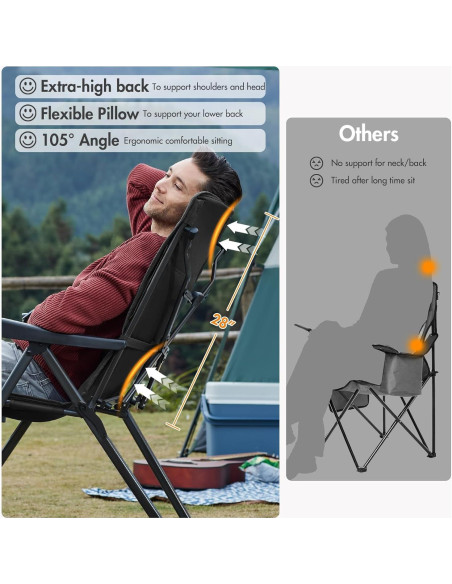 Silla de Camping Reclinable Portal FC-356 con Soporte Lumbar