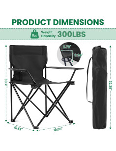 Sillas de Camping Plegables Geisoun 2 Piezas Soporta 136 kg 2