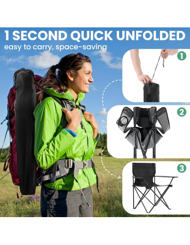 Sillas de Camping Plegables Geisoun 2 Piezas Soporta 136 kg