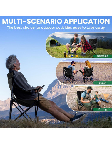 Sillas de Camping Plegables Geisoun 2 Piezas Soporta 136 kg