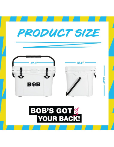 Enfriador Duro BOB EL ENFRIADOR CO 25Qt Portátil Blanco