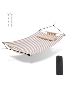 Hamaca TegerDeger 12FT Anti-vuelco Rayas Beige 204kg