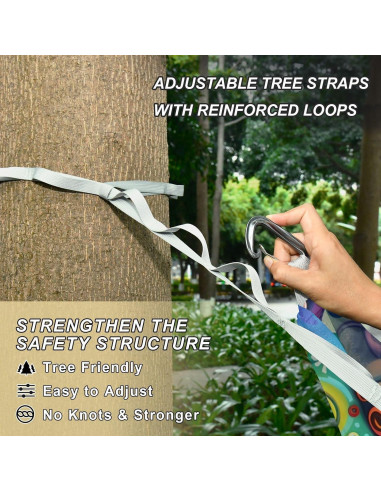 Hamaca de Camping Ligera Vigetue 150kg 289.56x137.63cm con Correas