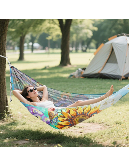 Hamaca de Camping Ligera Vigetue 150kg 289.56x137.63cm con Correas