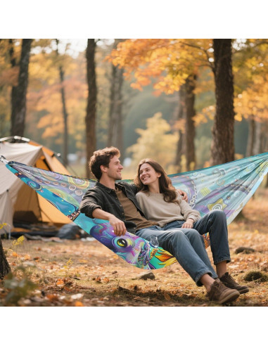 Hamaca de Camping Ligera Vigetue 150kg 289.56x137.63cm con Correas