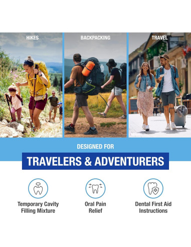 Kit Dental de Emergencia Adventure Medical Kits - Incluye Gel Orasol y Relleno Temporal