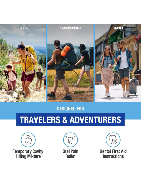 Kit Dental de Emergencia Adventure Medical Kits - Incluye Gel Orasol y Relleno Temporal