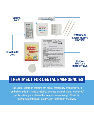 Kit Dental de Emergencia Adventure Medical Kits - Incluye Gel Orasol y Relleno Temporal