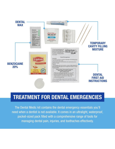 Kit Dental de Emergencia Adventure Medical Kits - Incluye Gel Orasol y Relleno Temporal