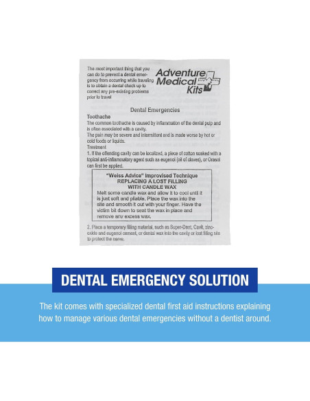 Kit Dental de Emergencia Adventure Medical Kits - Incluye Gel Orasol y Relleno Temporal