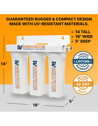 Sistema de Filtro de Agua RV Tienda de Filtros - 3 Etapas, 5.61 kg