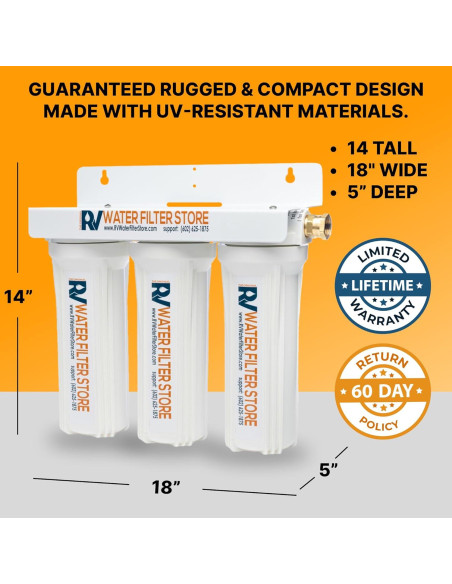 Sistema de Filtro de Agua RV Tienda de Filtros - 3 Etapas, 5.61 kg