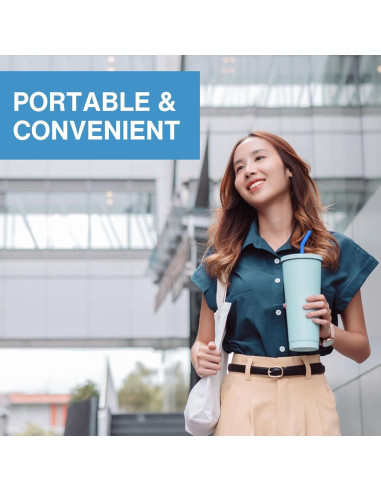 Pajilla Filtrante Portátil Campbell Ultrafiltration+ - Reutilizable, A Prueba de Lavavajillas, Elimina 99.9% Contaminantes