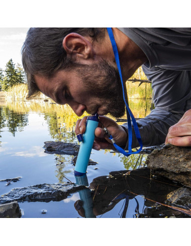 Filtro de Agua Portátil Membrane Solutions - 8 Piezas Azul y Camuflaje