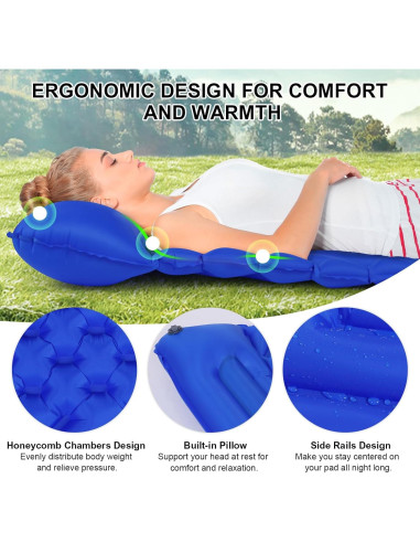 Almohadilla de Camping Inflable BoxedHome 190x56 cm Ultraligera