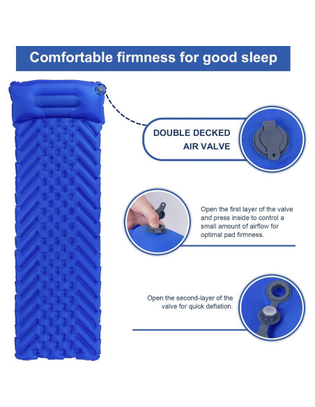 Almohadilla de Camping Inflable BoxedHome 190x56 cm Ultraligera