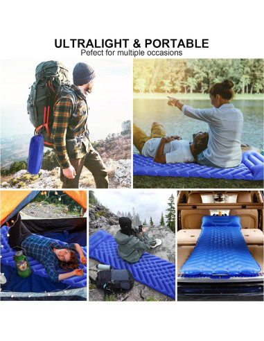 Almohadilla de Camping Inflable BoxedHome 190x56 cm Ultraligera